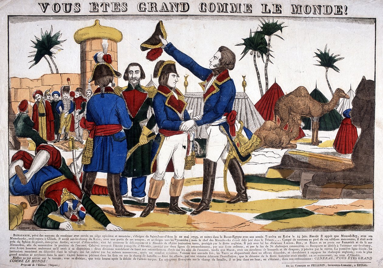 Egyiptom hadjárata (expedíciója) (1798-1801), Napóleon Bonaparte vezetésével 1799-ben. Epinal képe alkotó: French School