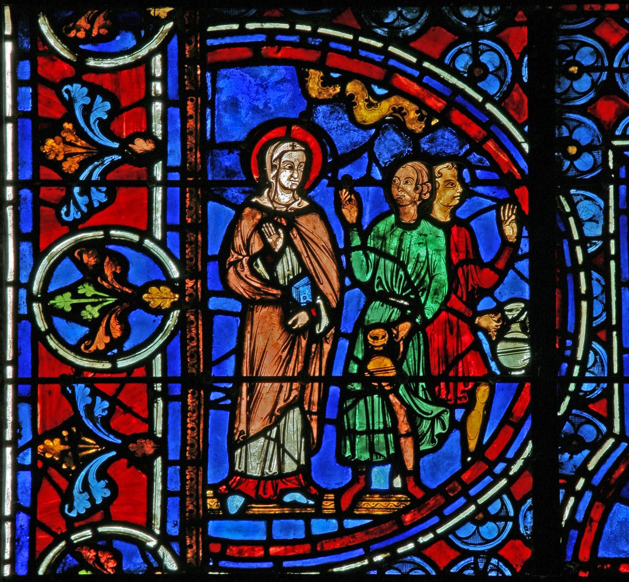 Kánai házasság: Mária azt mondja a szolgáknak, hogy tegyék úgy, ahogy Krisztus mondja (w30a) alkotó: French School