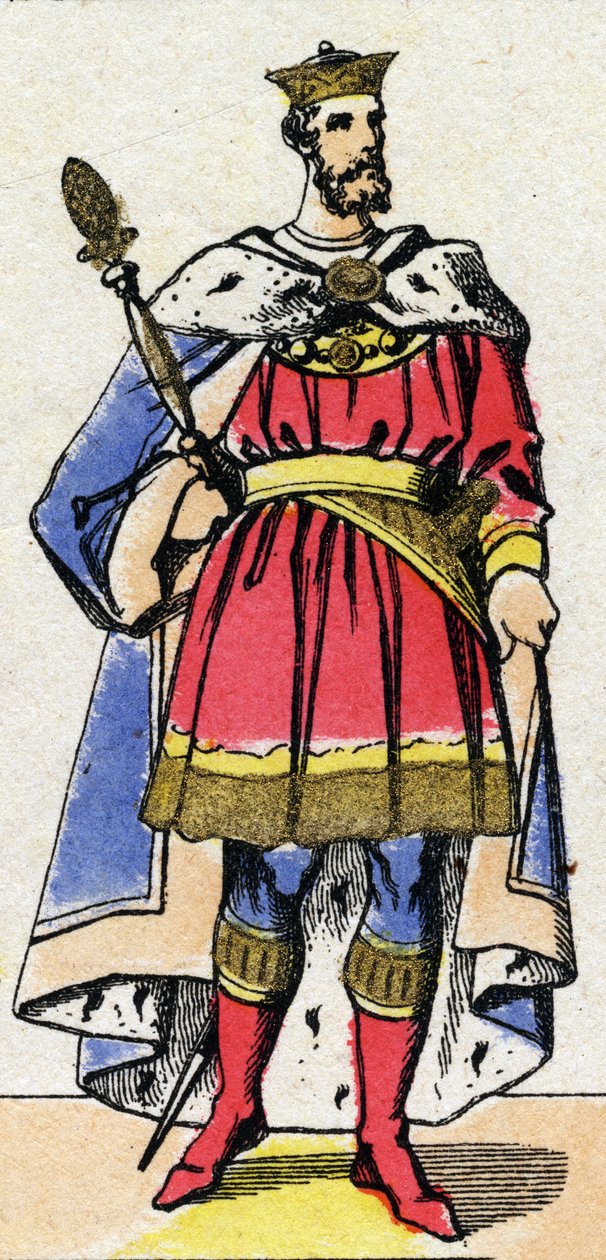 Capetian-dinasztia: I. Fülöp francia (1052-1108) frankok királyának portréja 1060-tól 1108-ig. Epinális képalkotás a 19. század végéről. Magángyűjtemény. alkotó: French School