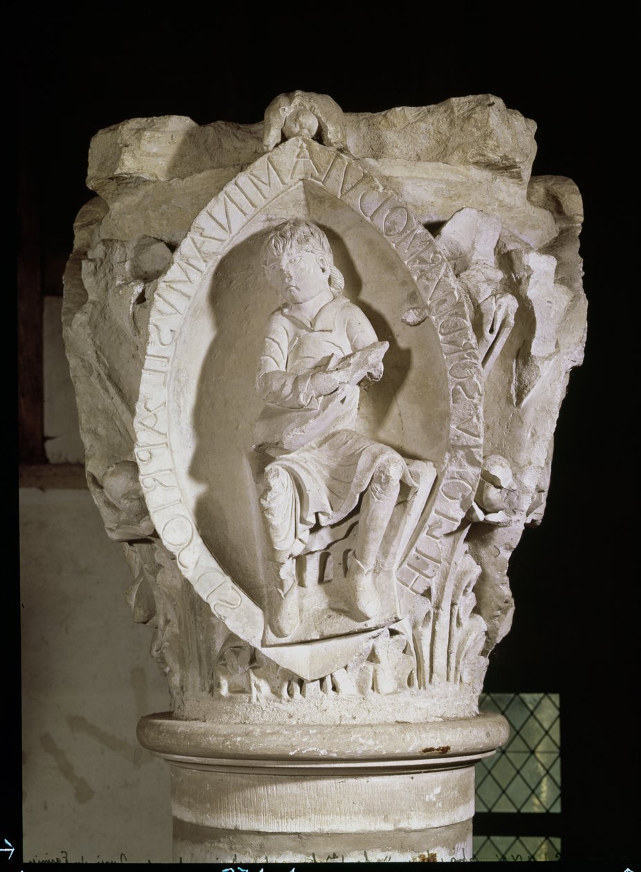Plainsong első kulcsát cimbalommal ábrázoló nagybetű, 1095 körül alkotó: French School