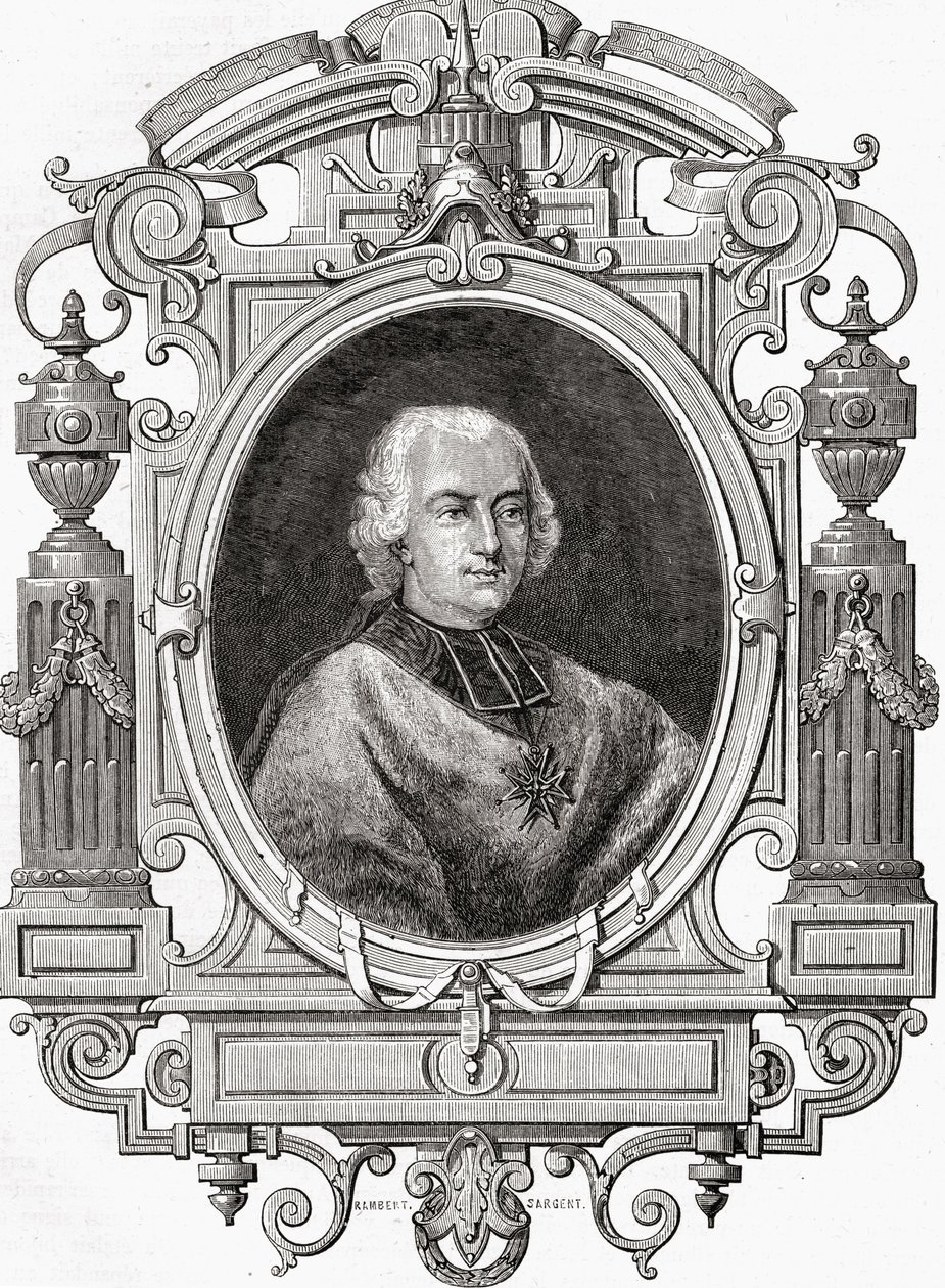 de Rohan bíboros, Louis Blanc (1811-82) "Histoire de la Revolution Francaise" című művéből alkotó: French School