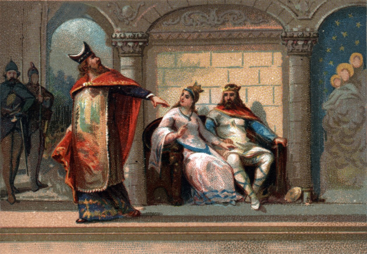 Caribert vagy Cherebert, Párizs királya (561-567). A 19. század végének kromolitográfiája. alkotó: French School