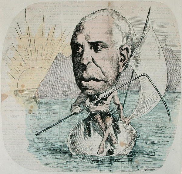 Auguste Nelaton (1807-73) karikatúrája 1869 (színes metszet) alkotó: French School