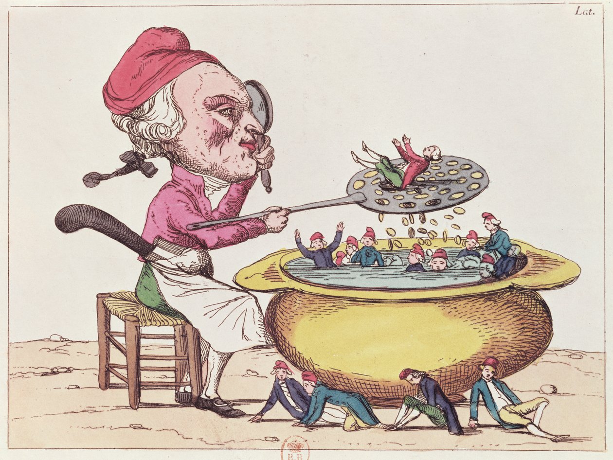 Maximilien de Robespierre (1758-94) karikatúrája, 1793 alkotó: French School