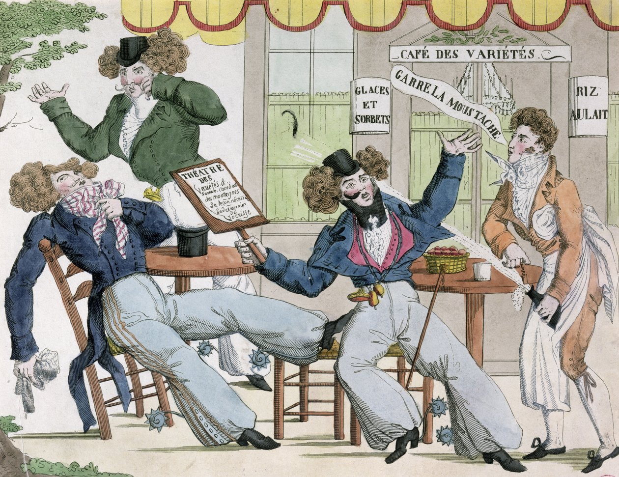 A Cafe des Varietes karikatúrája, 19. század eleje alkotó: French School