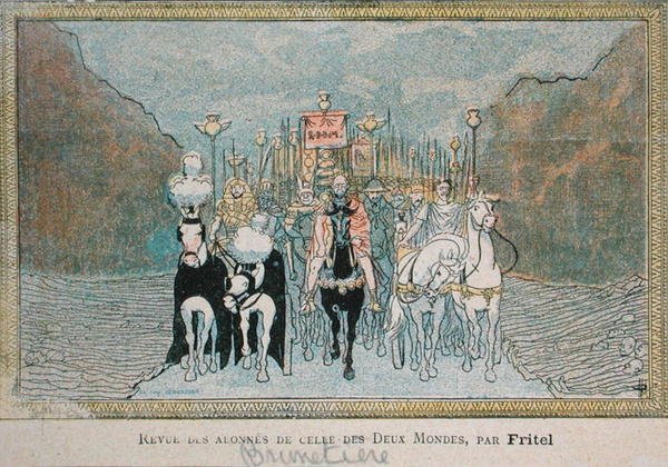 A francia irodalomkritikus, Ferdinand Brunetiere (1849-1906) karikatúrája, 1900 körül (színes litó) alkotó: French School