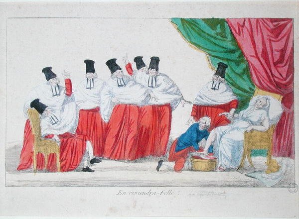 A francia alkotmány születésének karikatúrája alkotó: French School