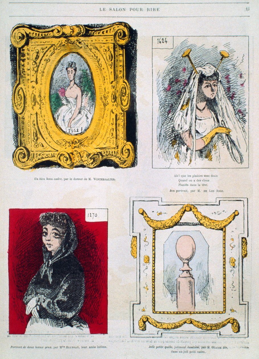 Karikatúrák festőkről, Franz Xavier Winterhalter, Glaize Fils, illusztráció a Le Salon pour Rire-ből alkotó: French School