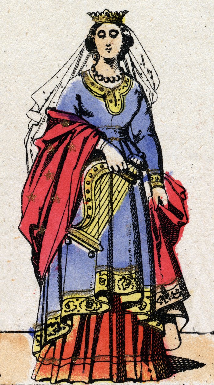 Karoling-dinasztia: A francia Emma (894-934) portréja, a francia Raoul felesége (890-936. v.). Epinális képalkotás a 19. század végéről. Magángyűjtemény. alkotó: French School