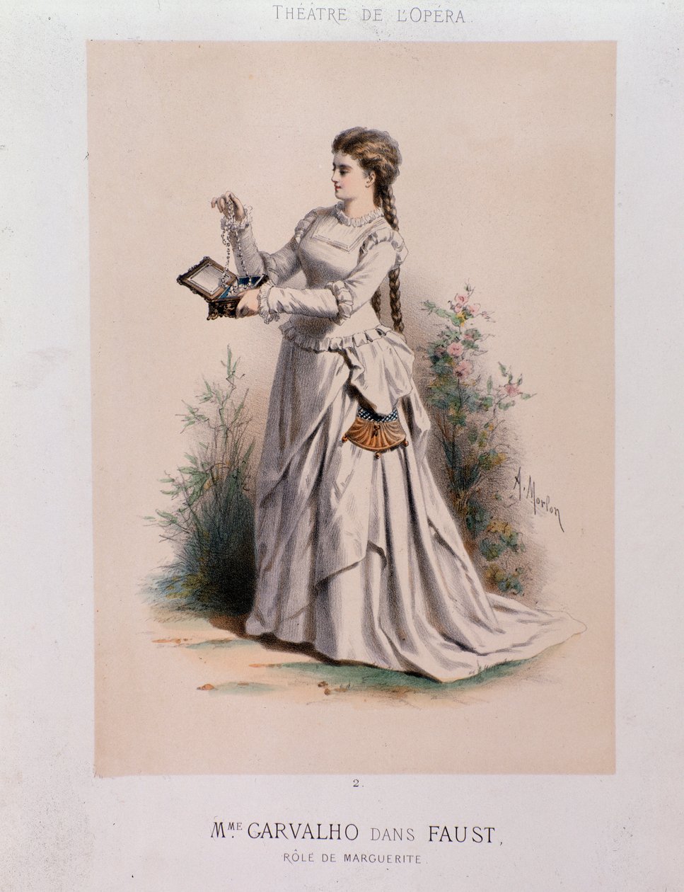 Carolyne Carvalho (1827-1895) francia szoprán, Charles Gounod (1818-1893) Margheritája a Faustban alkotó: French School