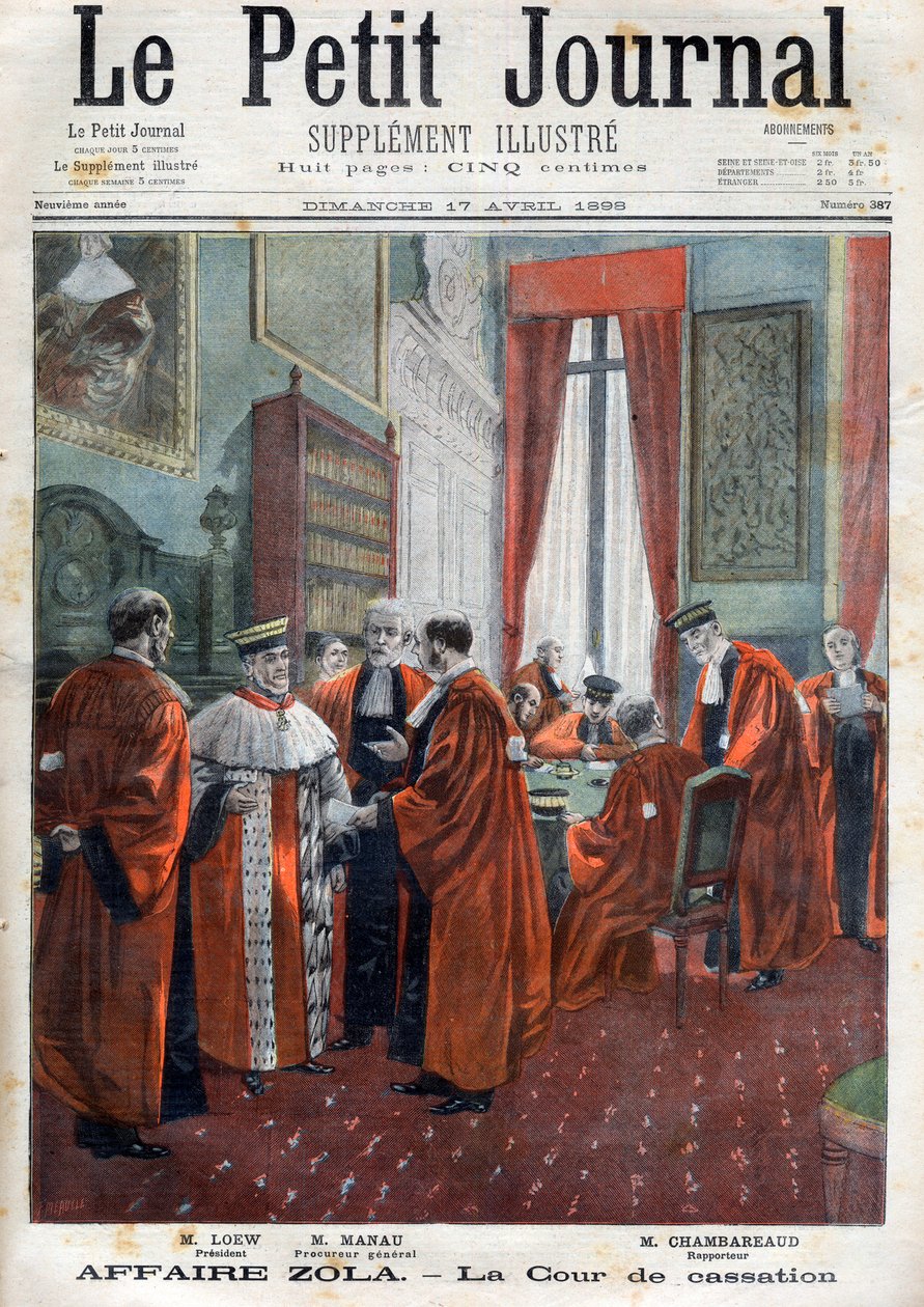 Dreyfus-ügy – A fellebbviteli bíróság az ügy során, illusztráció a „Le Petit Journal: illusztrált melléklet”-ből alkotó: French School