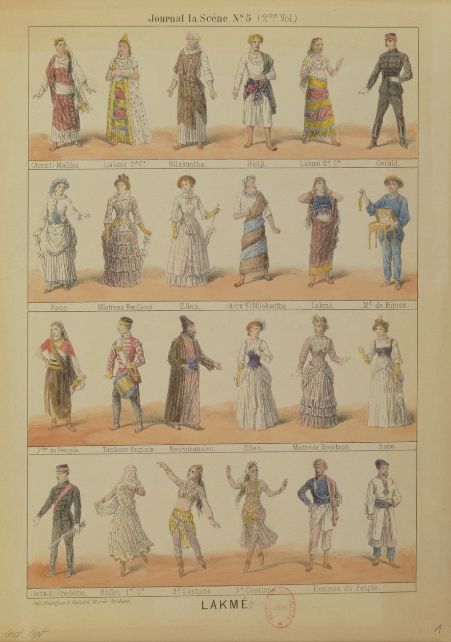 Leo Delibes (1861-91) Lakme című operájának szereplői alkotó: French School