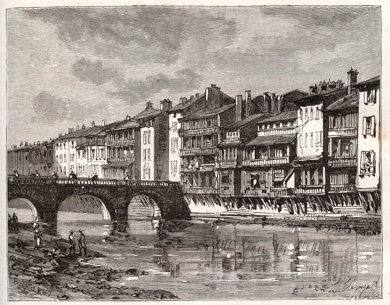 Castres - Languedoc-Roussillon-Midi-Pyrénées - metszet „La France illustree: földrajz, történelem, statisztikai igazgatás” V.-A. Maláta-barna. 1884 alkotó: French School