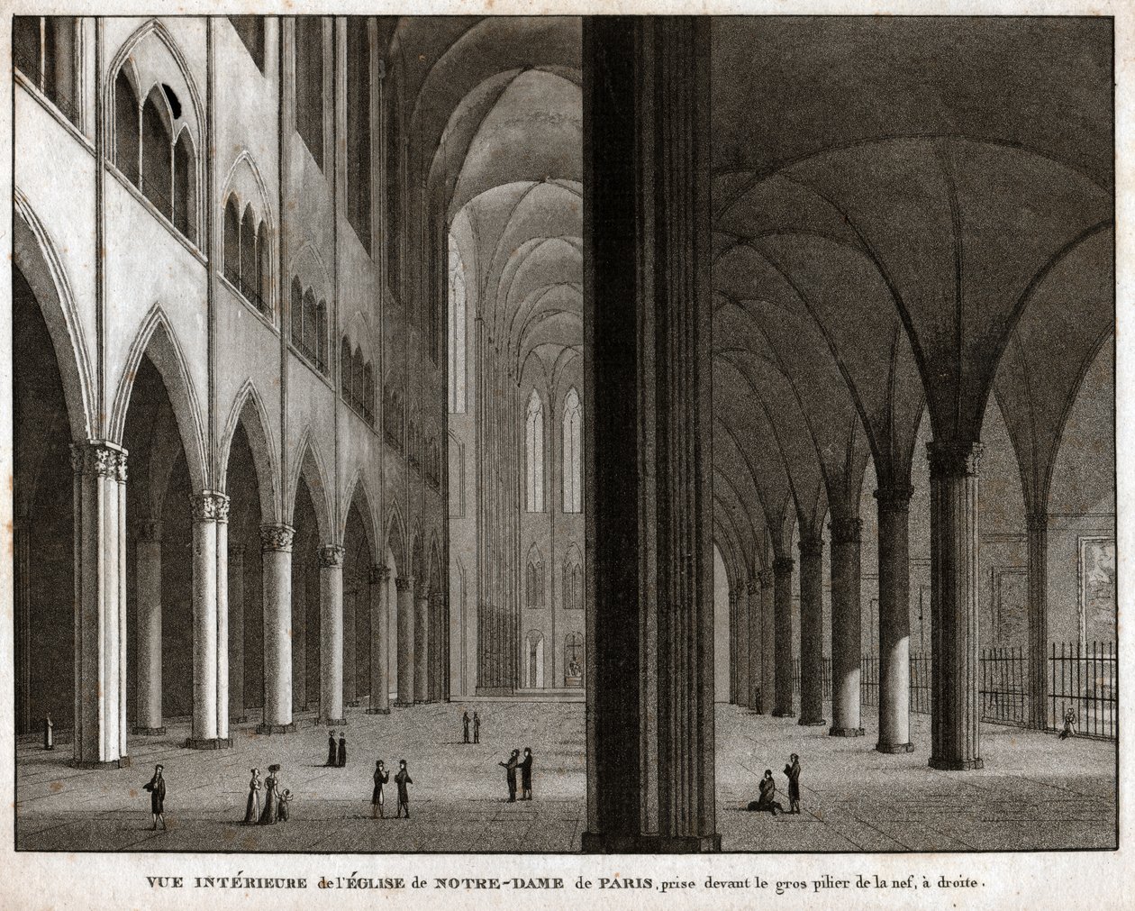 Notre-Dame de Paris katedrális. (metszet, kb. 1850) alkotó: French School