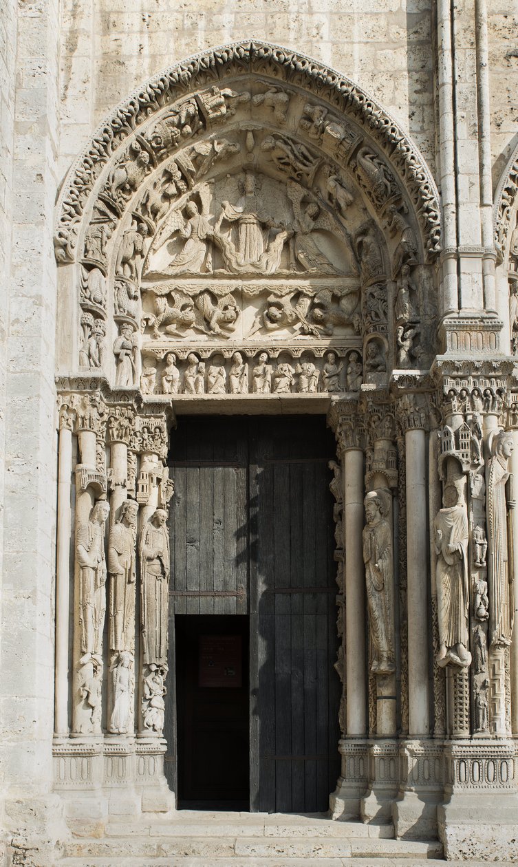 Cathedrale de Charres, a királyi kaputól balra lévő öböl nyugatra néz, mondta a feljutást alkotó: French School