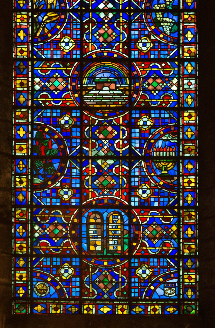 Cathedrale de chartres, a béke ólomüvegének részlete alkotó: French School