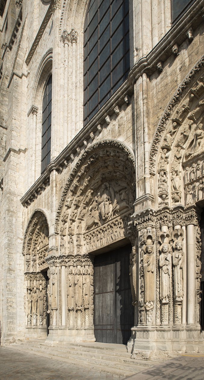 Cathedrale de chartres, a portál királyi homlokzata nyugatra alkotó: French School