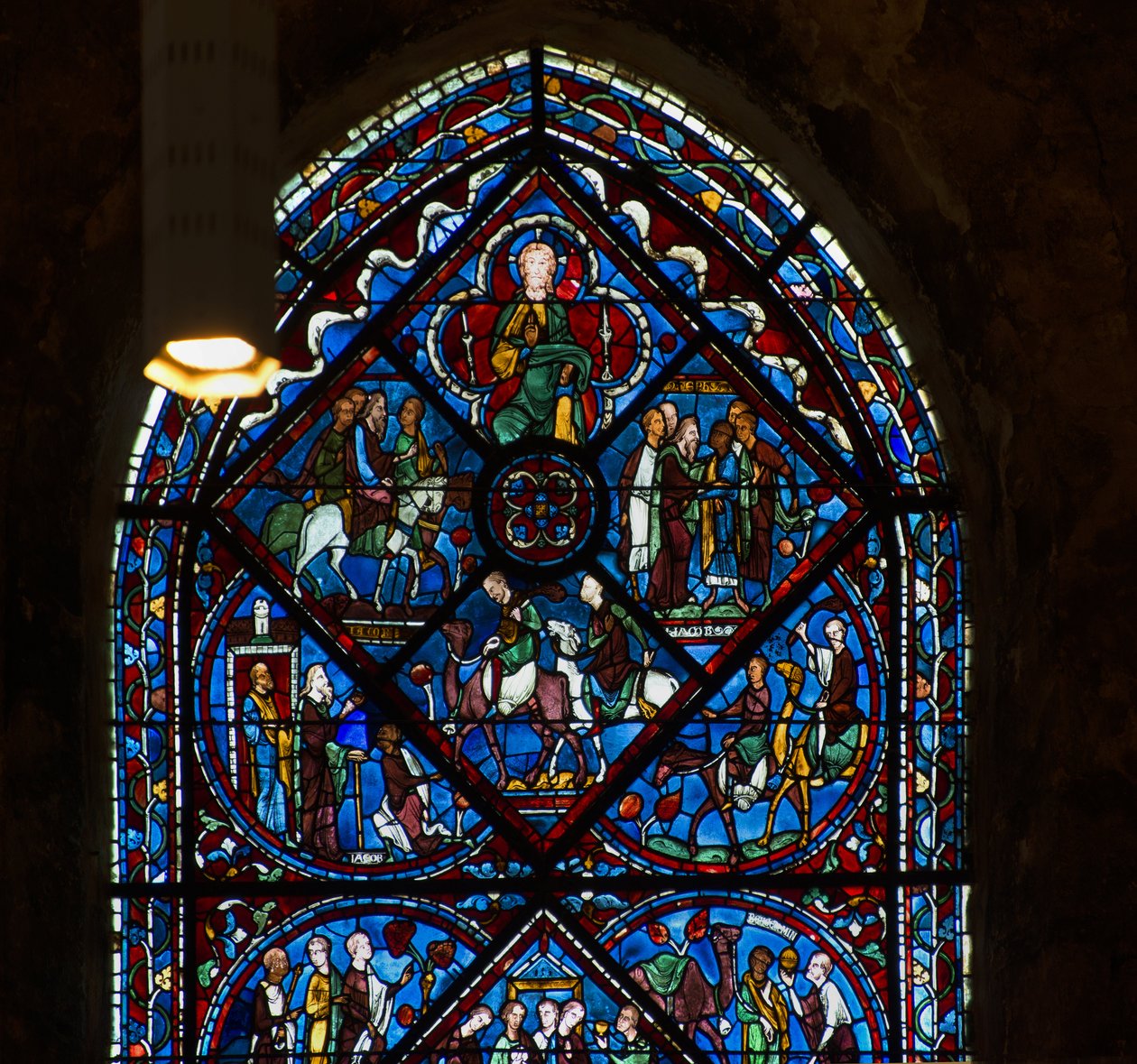 Cathedrale de chartres, ólomüveg: József élete, nagy részletesség alkotó: French School