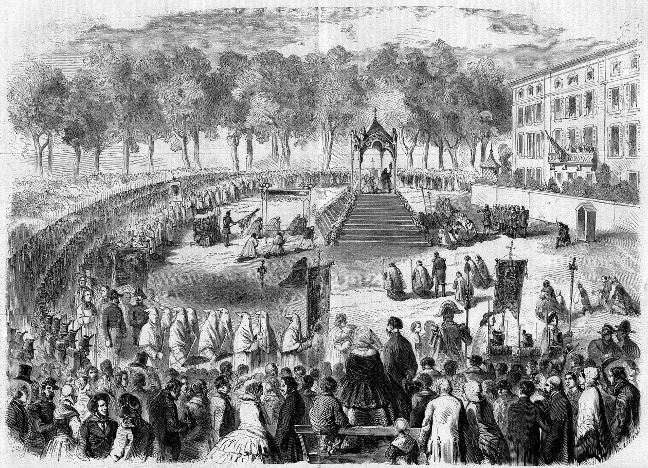 Katolikus ünnepség: Fete Dieu (Fete-Dieu) in Toulon, Var (83) alkotó: French School
