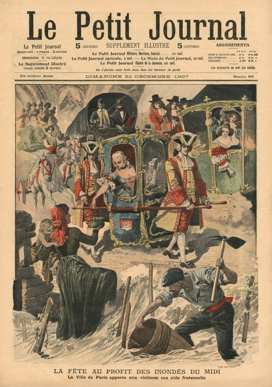 A párizsi Ville által a dél-franciaországi árvízkárosultak javára rendezett ünnepség, illusztráció a „Le Petit Journal”-ból, illustre-melléklet, 1907. december 22. alkotó: French School