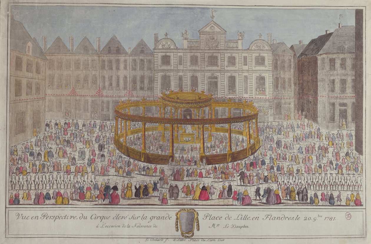 Ünnepségek Lille-ben a Dauphin születése tiszteletére, 1781 alkotó: French School