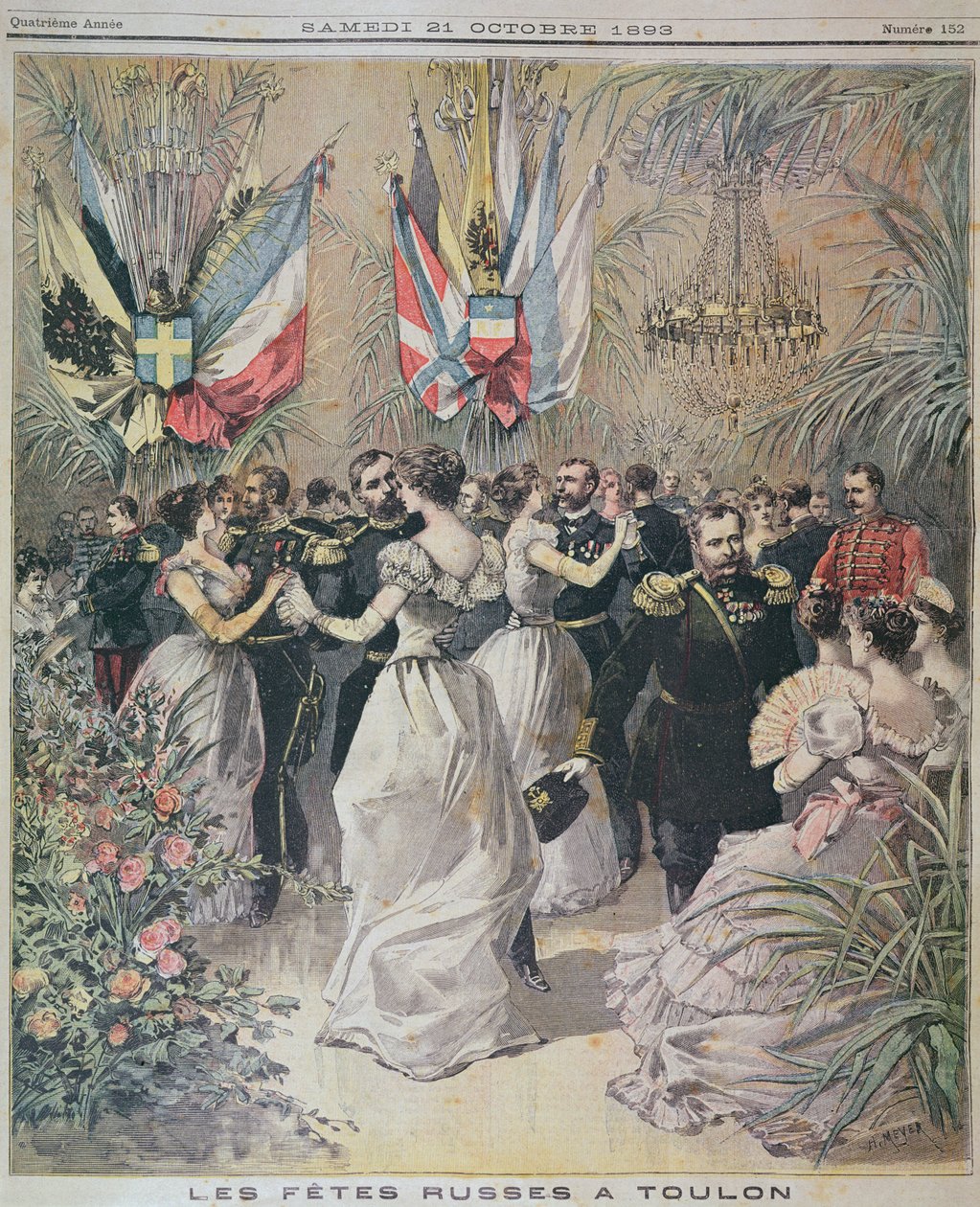 Ünnepségek az orosz flotta touloni látogatása tiszteletére, a le Petit Journal címlapja, 1893. október 21. alkotó: French School