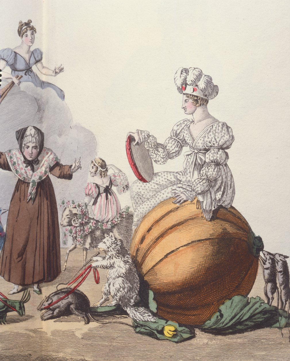 Szereplők egy bohózatból: A hat papucs vagy a Hamupipőkék randevúzása, 1810 körül alkotó: French School