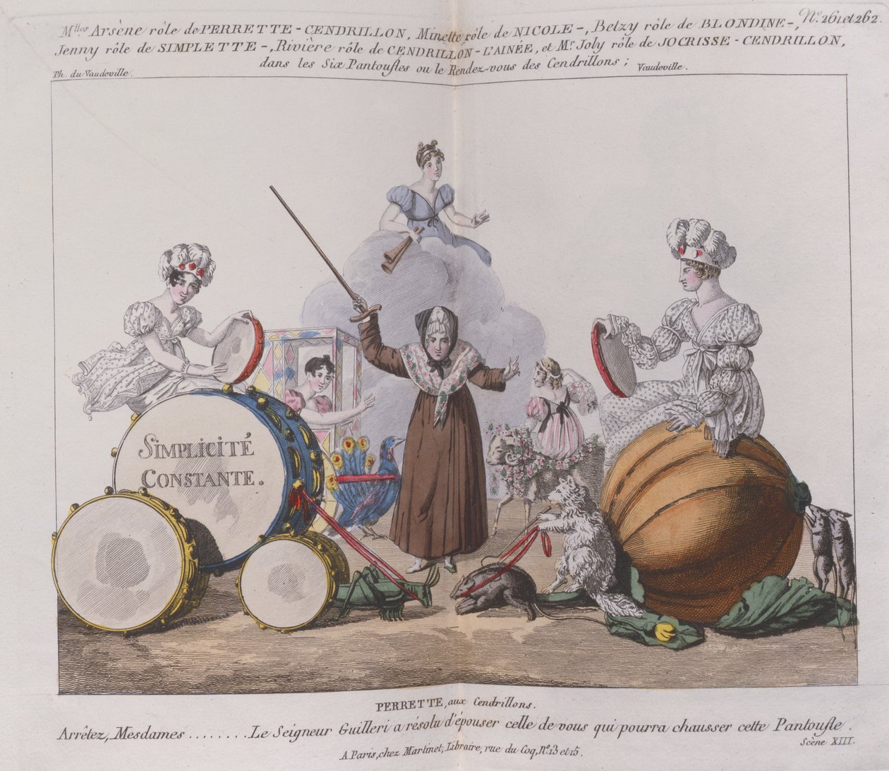 Szereplők egy bohózatból: A hat papucs vagy a Hamupipőkék randevúzása, 1810 körül alkotó: French School