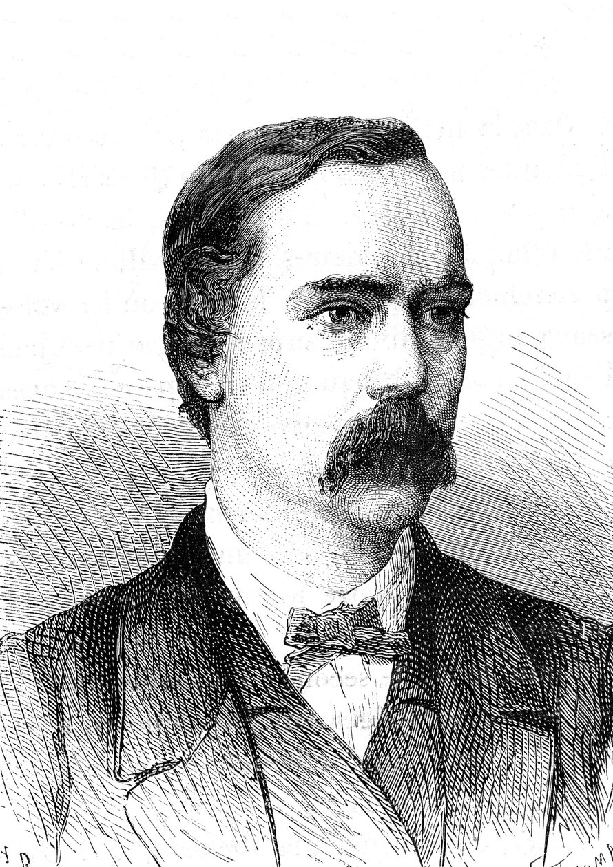 Charles BRIGHT (1832-1888), angol mérnök, a transzatlanti távírókábel szerelője. Metszet 1868 alkotó: French School