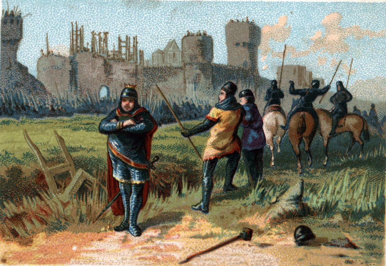 III. Károly, a Gros (839-888) Nyugat császára (881-887) és Franciaország régense (884-887) Párizs falai alatt táborozott anélkül, hogy meg mert volna harcolni a normannokkal, inkább megvenni a nyugdíjukat pénz. alkotó: French School