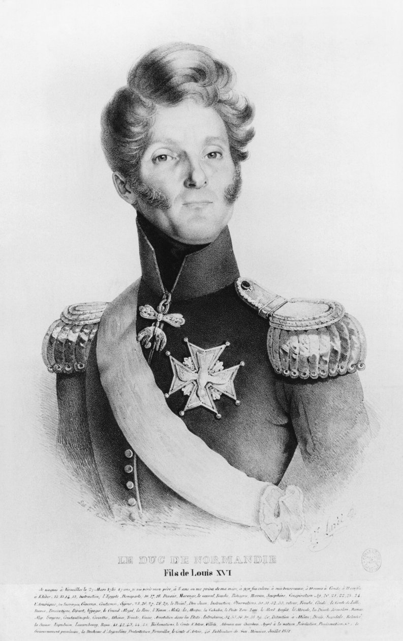 Charles de Bourbon, Normandia hercege vagy Richemont báró, aki XVII. Lajos királyként pályázik Franciaország trónjára, 1831-35 körül alkotó: French School