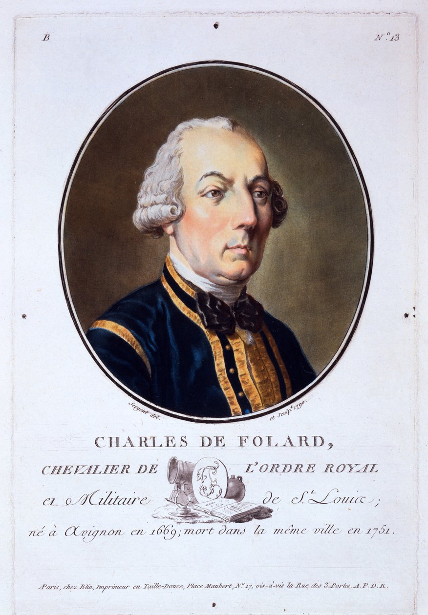 Charles de Folard 1787-92 között jelent meg a Great Men, Illustrious Women and Memorable Subjects of France című művéből. alkotó: French School
