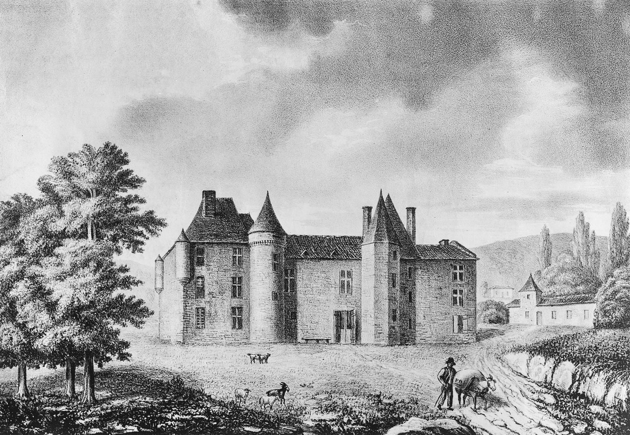 Chateau de Montaigne, Dordogne (metszet) alkotó: French School