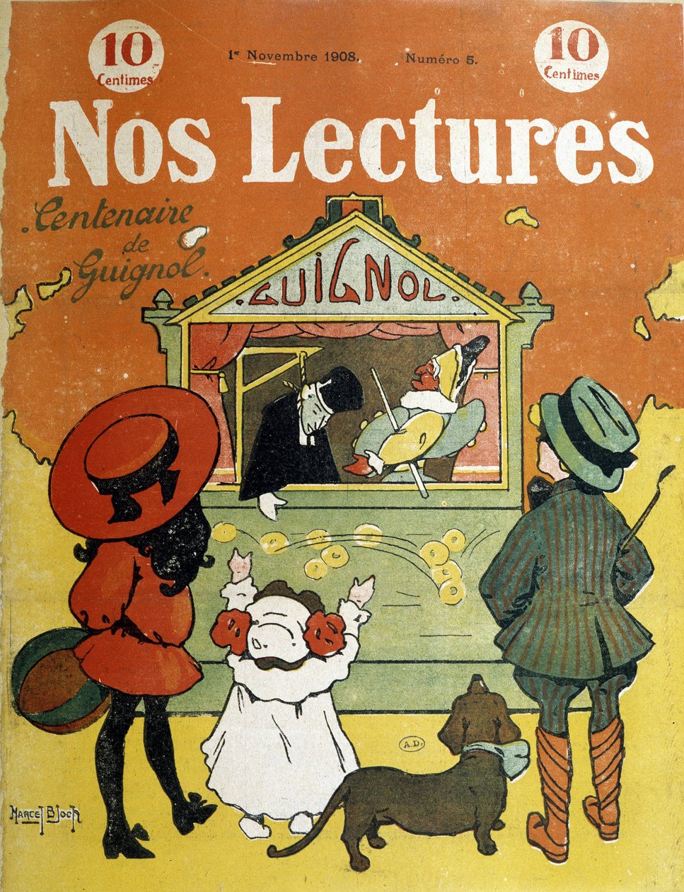 Gyerekek egy guignol előtt – a „” Olvasmányainkban””, 1908.01.11. alkotó: French School