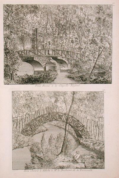 Kínai híd Attichi-ben, George Louis Le Rouge „Jardins Anglo-Chinois a la mode” című könyvéből, 1785-ben (metszet) alkotó: French School
