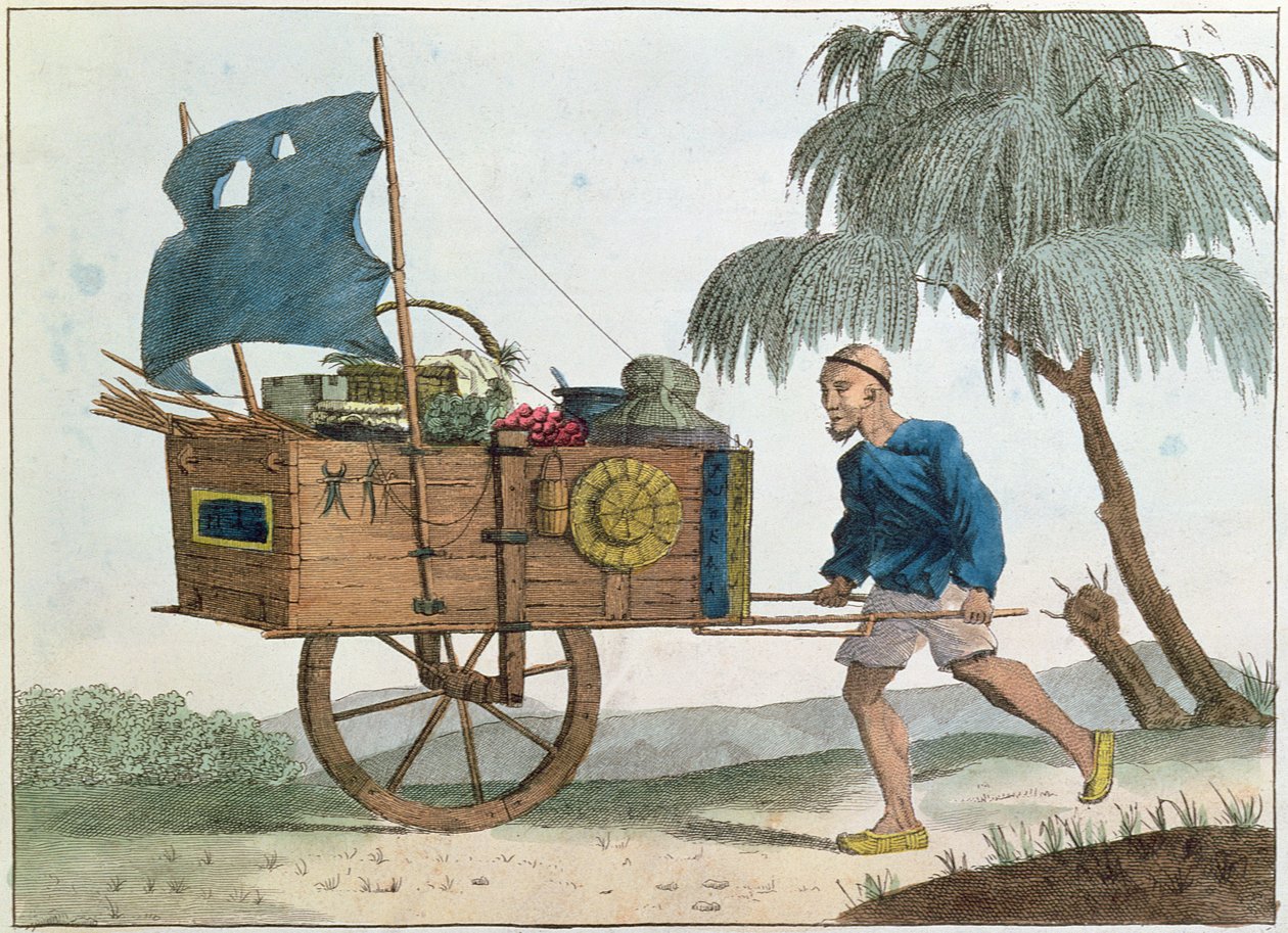 Kínai paraszt talicskával a vitorla alatt, 1811 alkotó: French School
