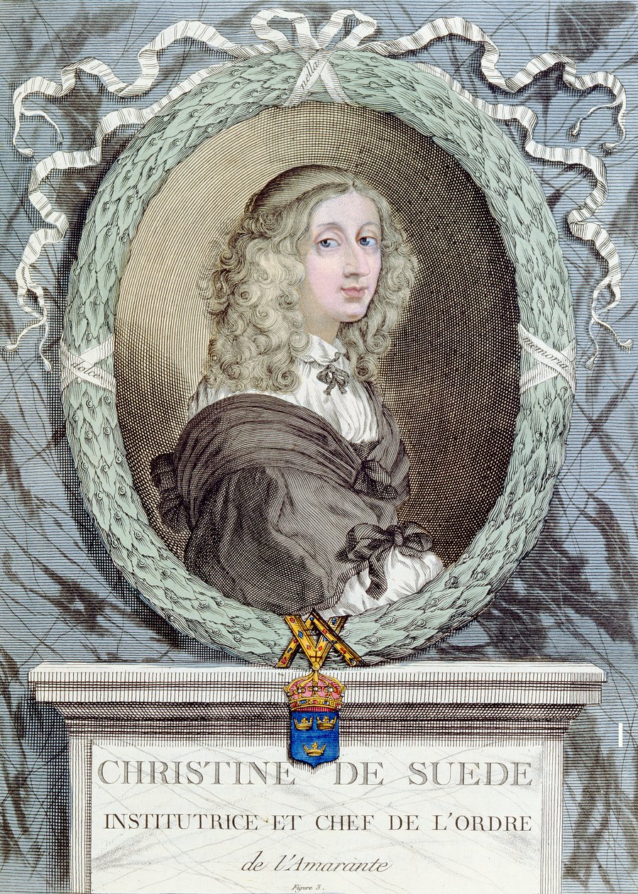 Krisztina (1626-89) Svéd királynő, az Amarantha rend alapítója és vezetője alkotó: French School