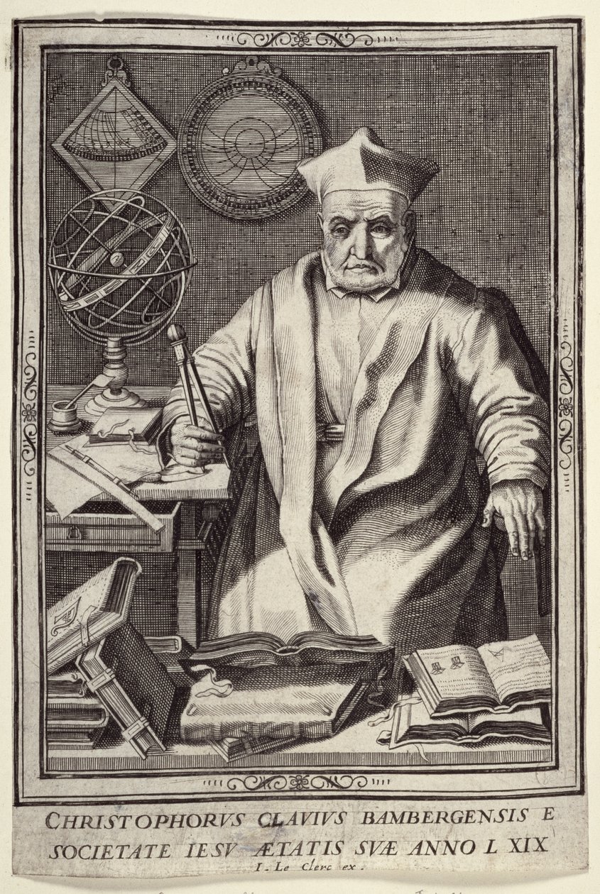 Christopher Clavius (1537-1612) 69 éves, kiadó: Jean Le Clerc, 1606-2007 körül alkotó: French School