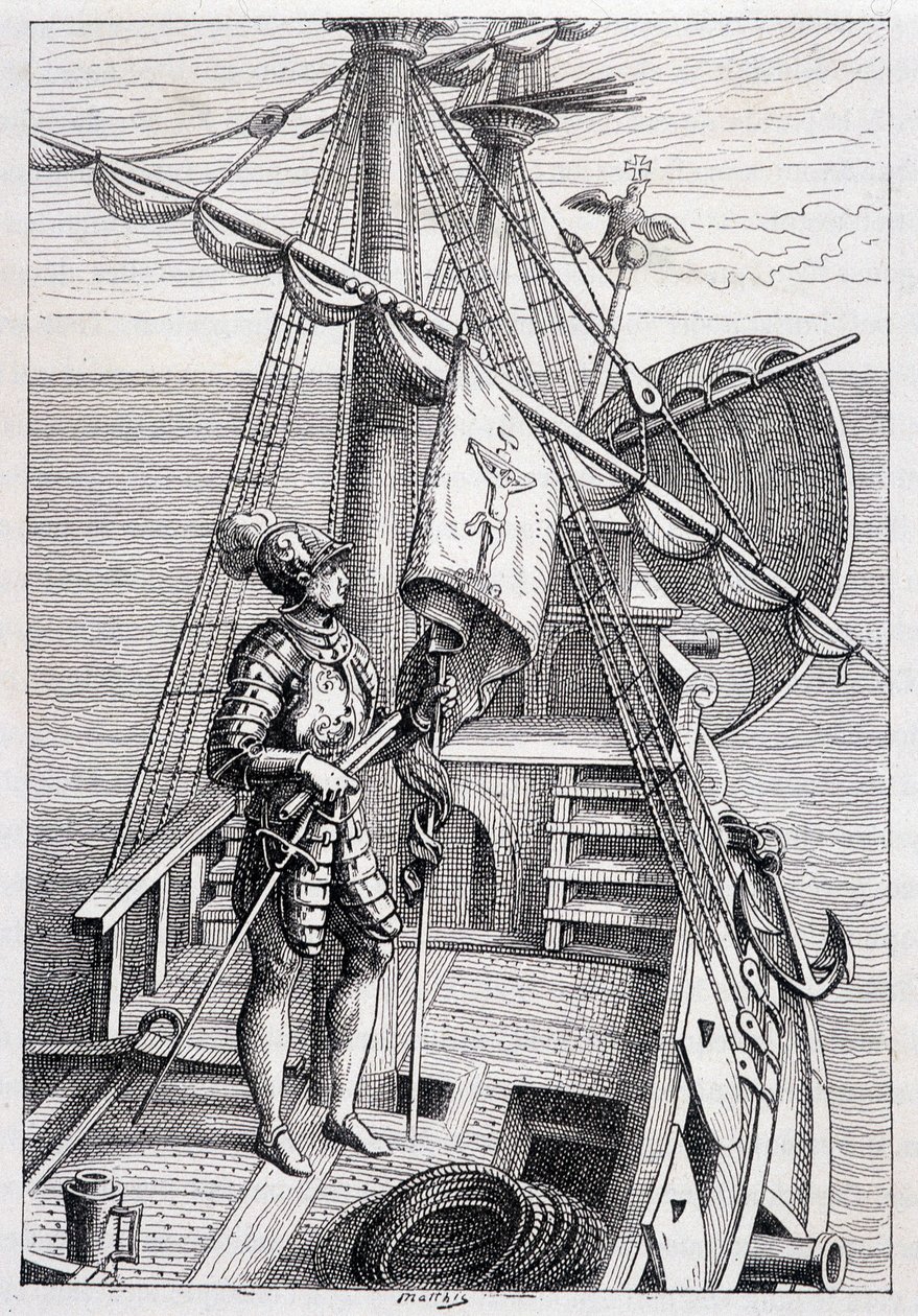 Kolumbusz Kristóf az előzetesén, ill. "" Discovery de la Terre" - Jules Verne, szerk. Hetzel, n.d. 19. alkotó: French School