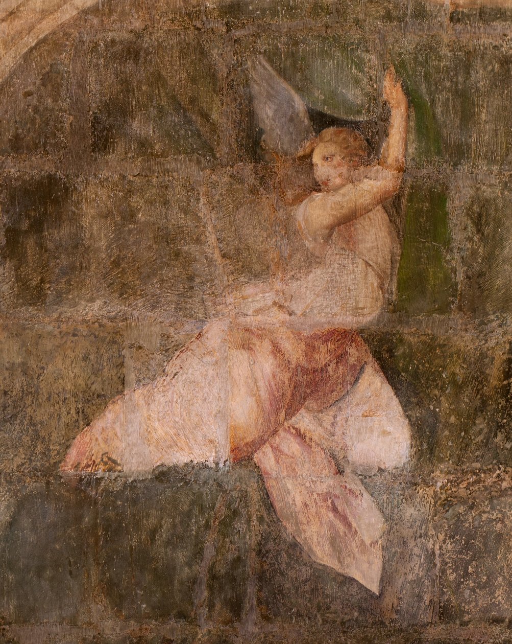 Templom (Eglise Saint-Jean-Baptiste). Belső tér. Saint-Fursy kápolna. Falfestmények. Mária megdicsőülése (fresque dite de la bonne mort). XVII. század eleje. alkotó: French School