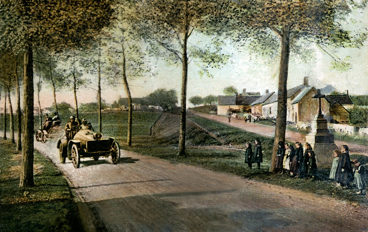 Circuit automobile de la Sarthe: egy kanyar Ardenay-ban (képeslap) alkotó: French School