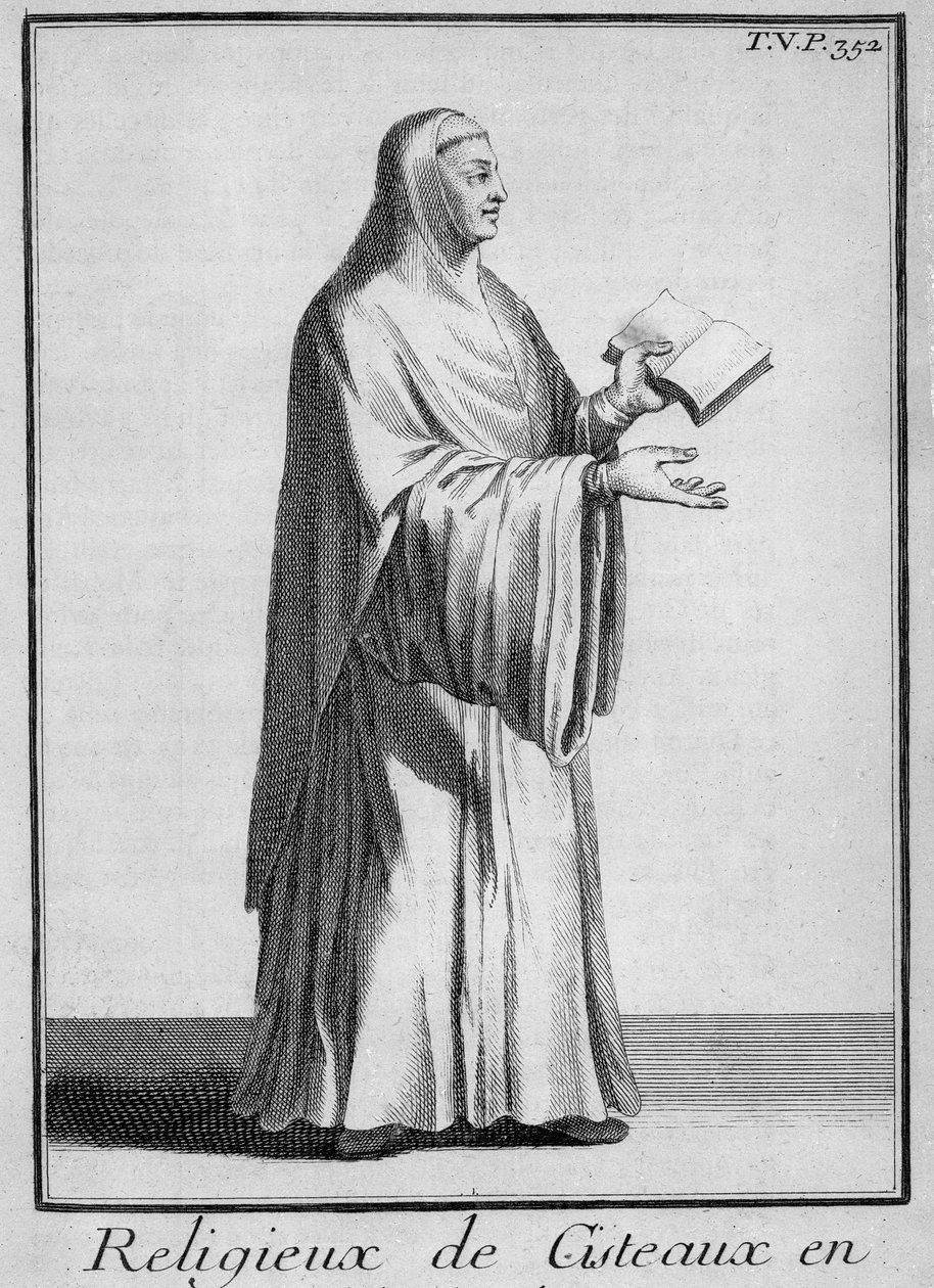 Ciszterci apáca kórusban, 1700 körül (metszet) alkotó: French School