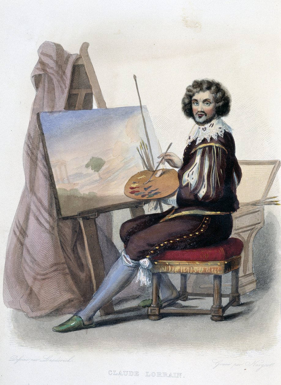 Claude Gellee dit Lorrain (1600-1682) francia festő – a „Le Plutarque francais” című művében, Mennechet, Párizs alkotó: French School
