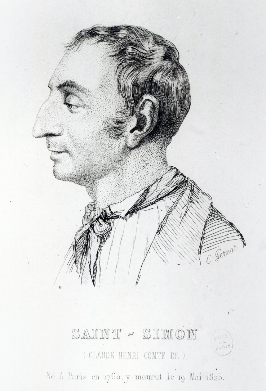 Claude Henri de Rouvroy, Saint-Simon grófja, Perrot metszete (XIX. század) alkotó: French School