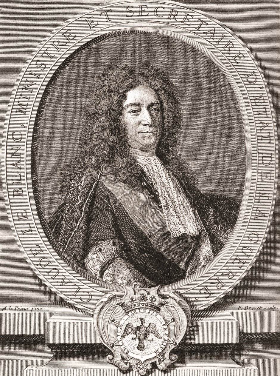 Claude Le Blanc, 1669 1728. Az ősi rezsim francia királyi tisztviselője és kétszer hadügyi államtitkár. Az 1908-ban megjelent Les Heures Libresből. alkotó: French School