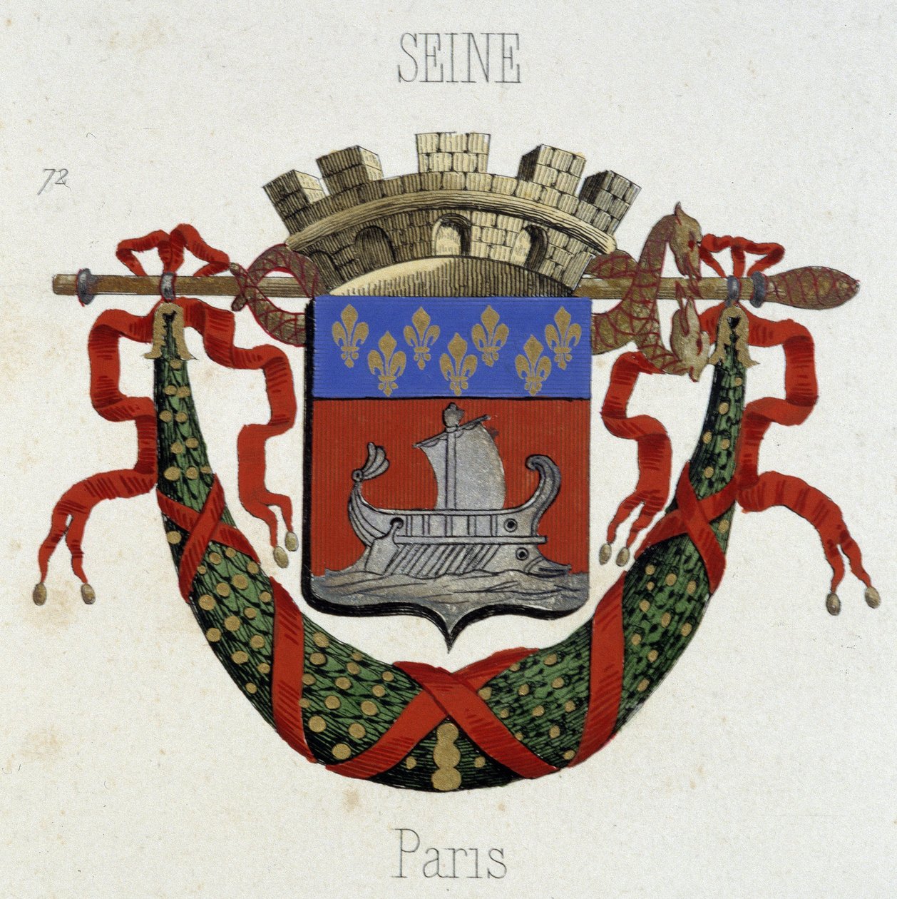 Párizs város címere – a „Franciaországi Armorial”-ban”, H. Traversier, Párizs alkotó: French School