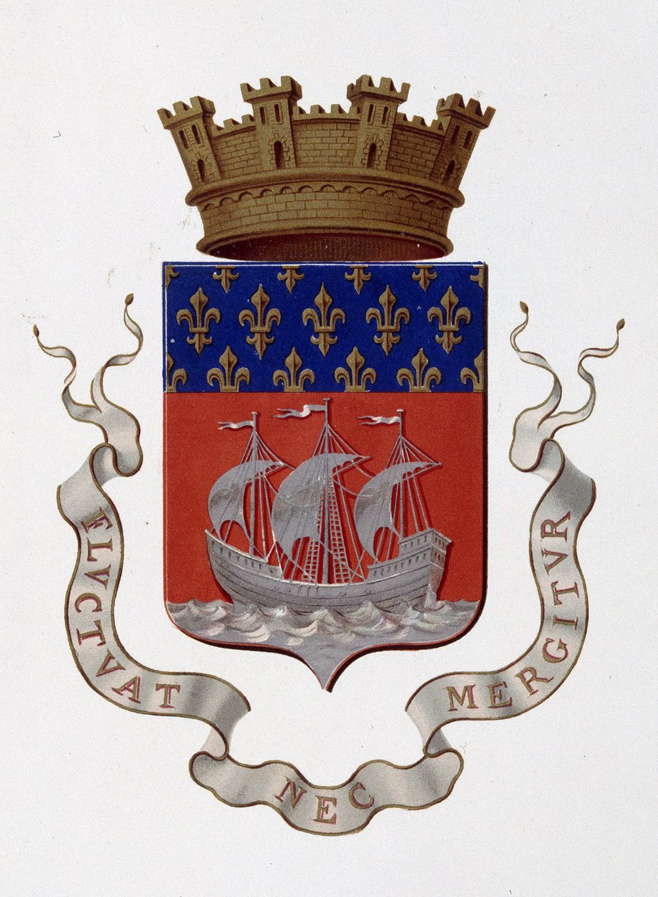 Párizs városának címere: Birodalom (III. Napóleon) – prefektusi határozat 1853. november 24-én – a „Franciaországi fegyverkezési hivatalban”, H. Traversier, Párizs alkotó: French School