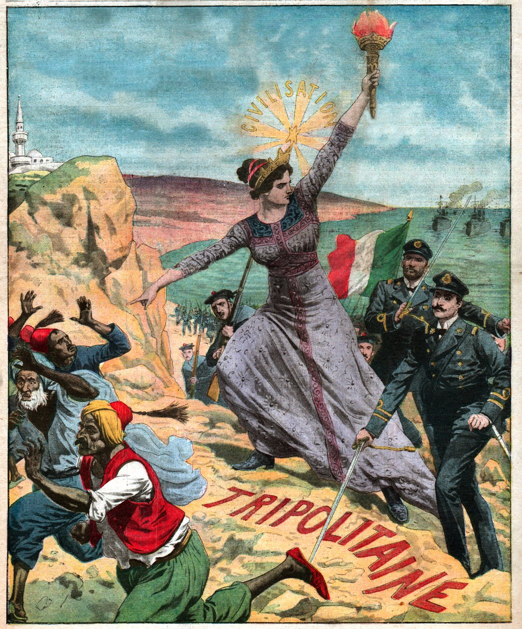 Colonisation italienne en Lybie. Olasz gyarmatosítás Líbiában. alkotó: French School