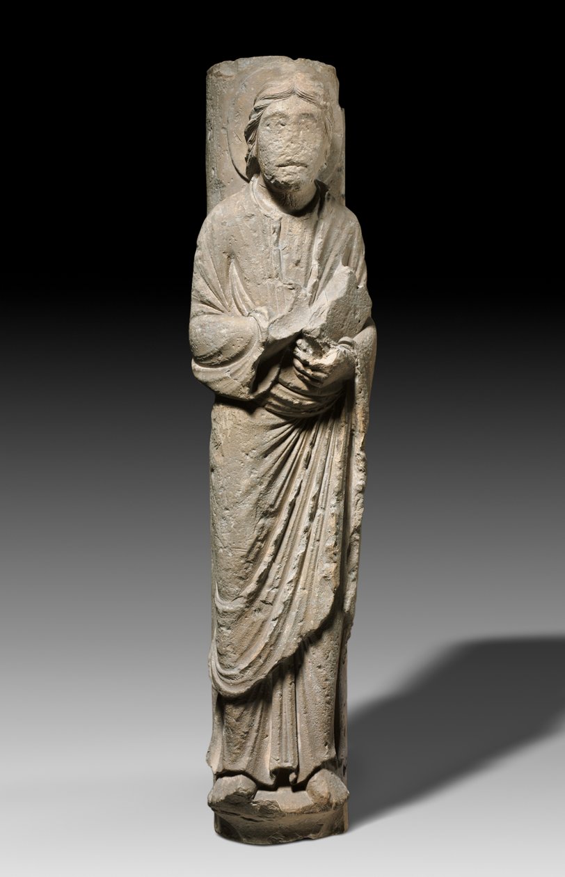 Egy apostol oszlopfigurája, Châlons-sur-Marne, 1180 körül (mészkő) alkotó: French School