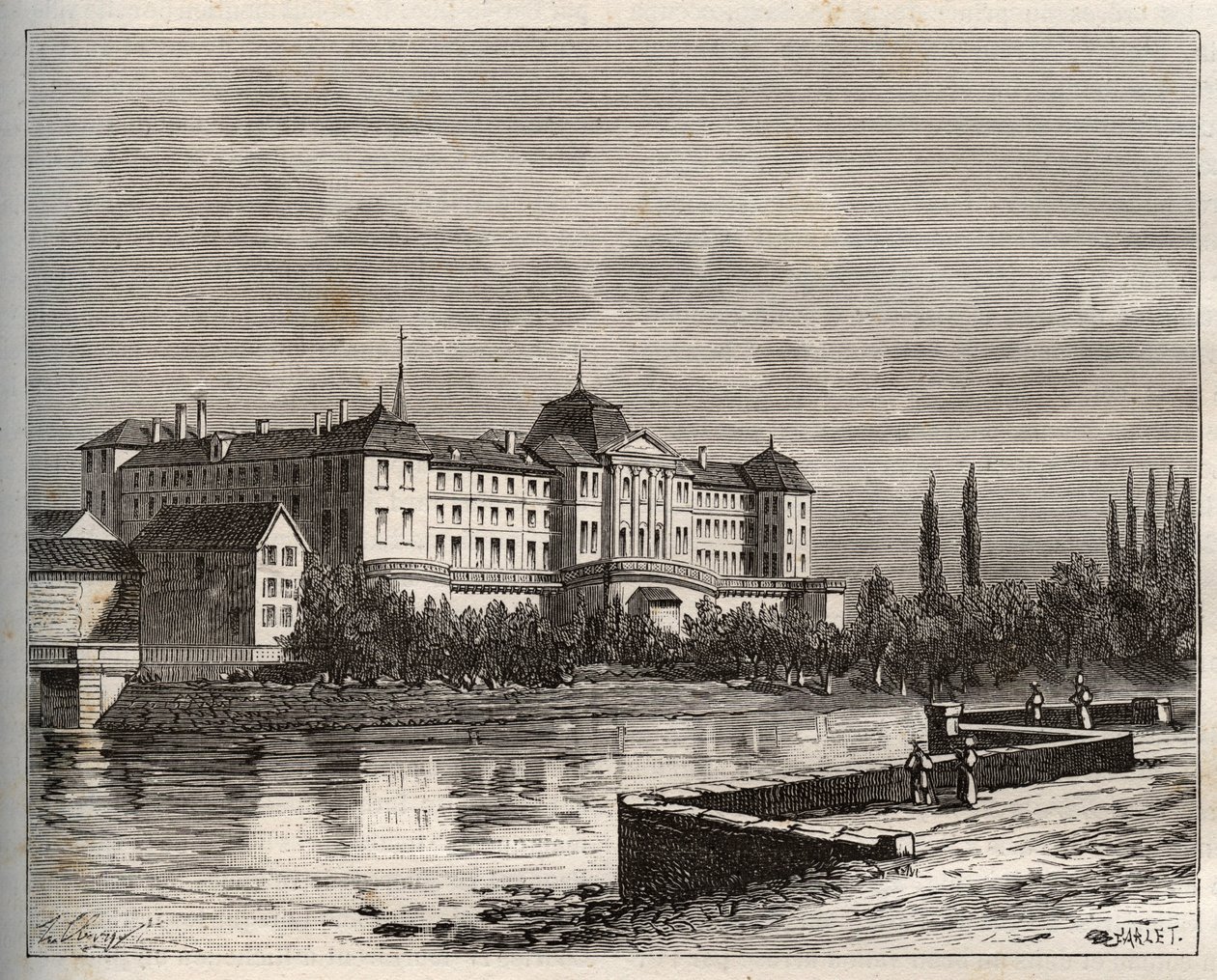 Kereskedelem - La Meuse (55), Lotaringia, Franciaország - V. A. Malt-Brown „La France illustrée: földrajz, történelem, statisztikai igazgatás” című metszete. 1884 alkotó: French School